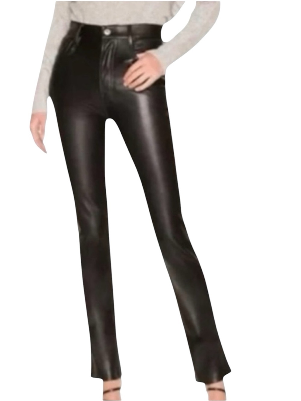 7 for All Mankind Black Faux Leather Pants Size 32